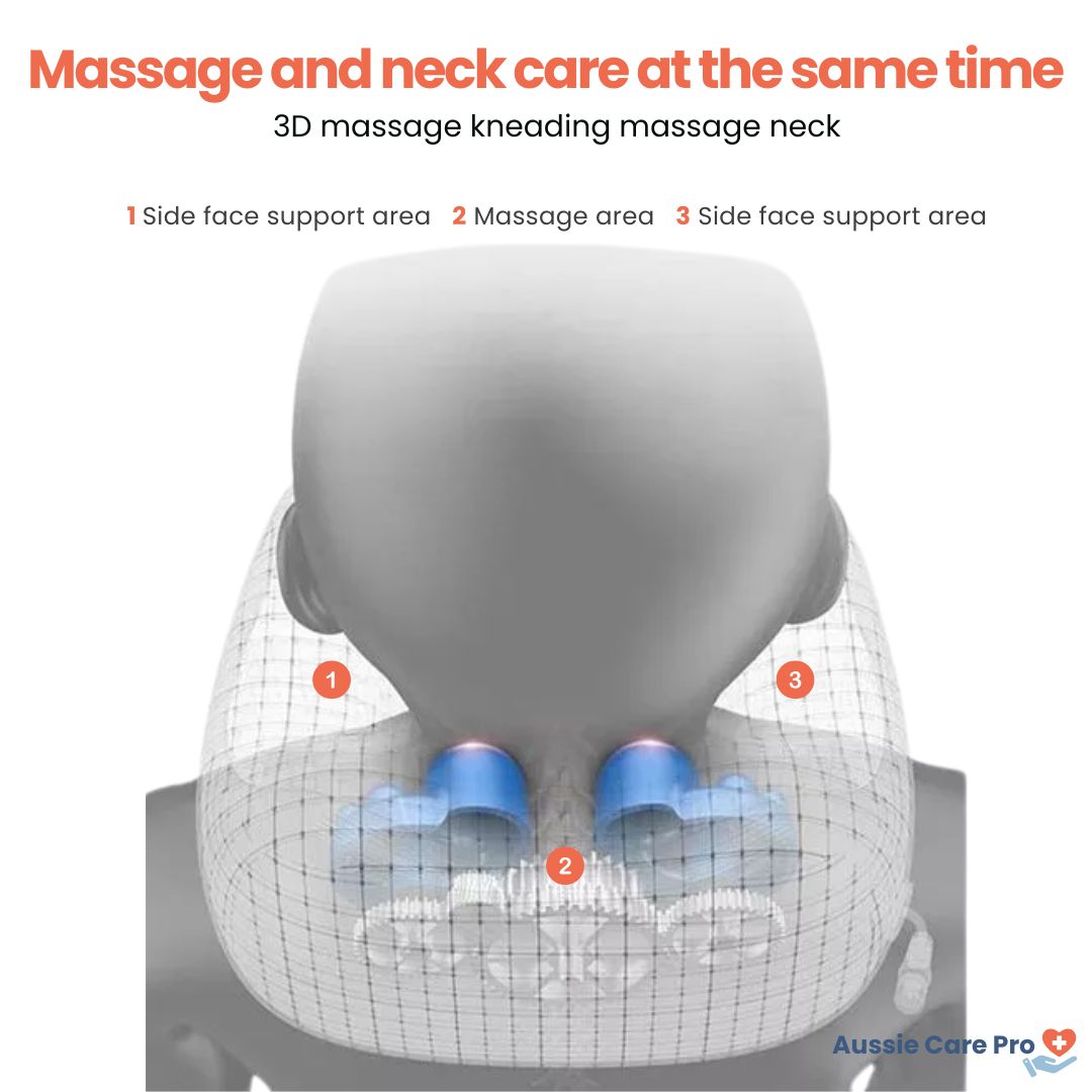 N - Shiatsu Heated Massage Pillow – Deep Kneading Neck & Shoulder Relief | Portable & Rechargeable