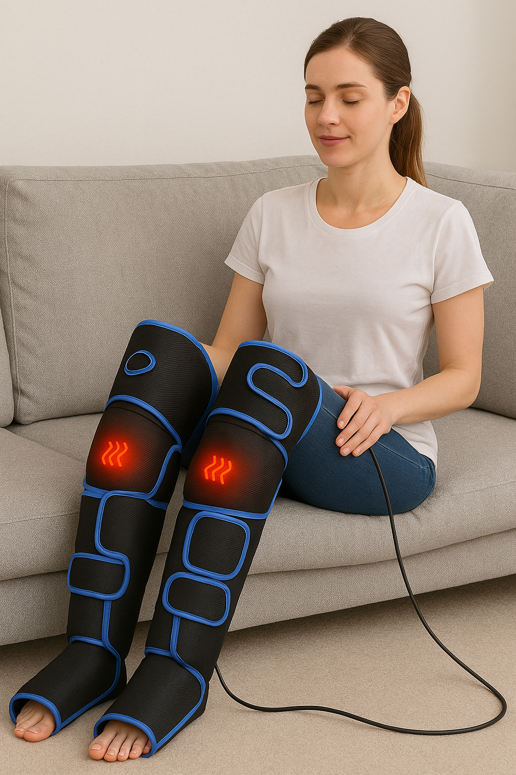 360° Air Compression Leg Massager | Full Leg Knee Heat