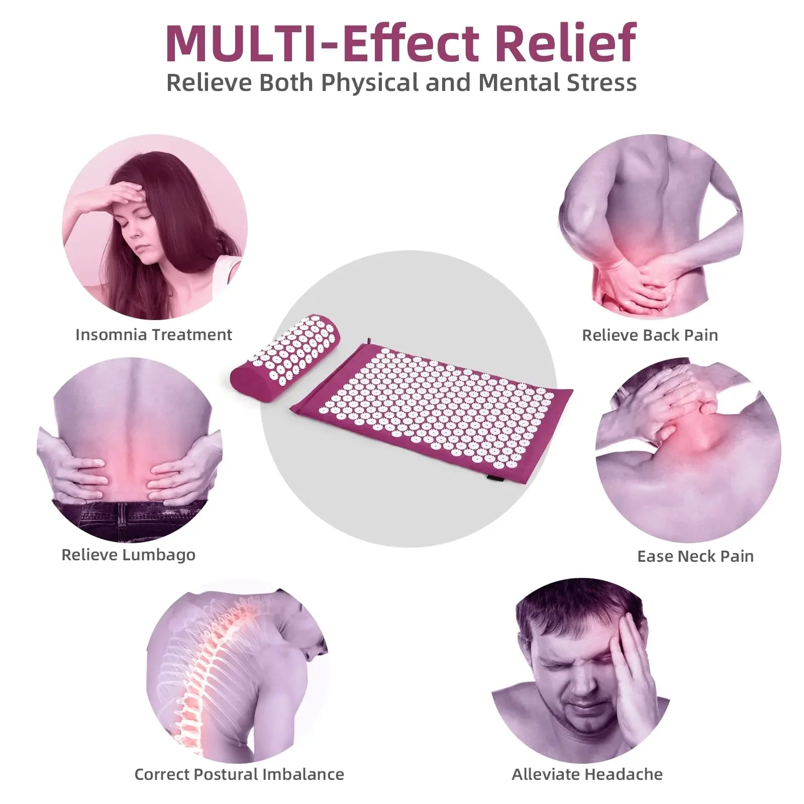 Yoga Acupressure Mat | Back & Neck Set