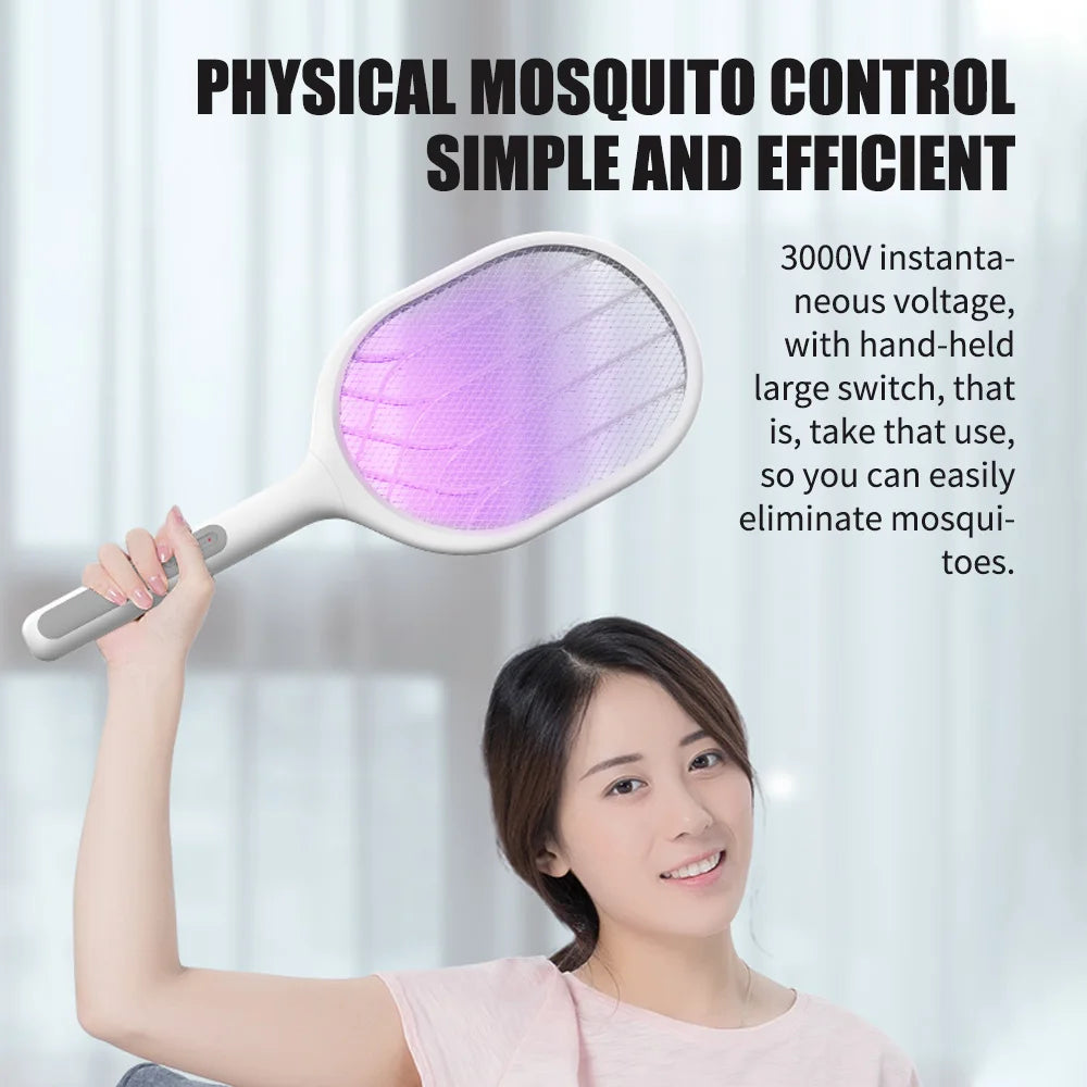 Electric Insect Swatter Racket | 2-in-1 Trap Lamp