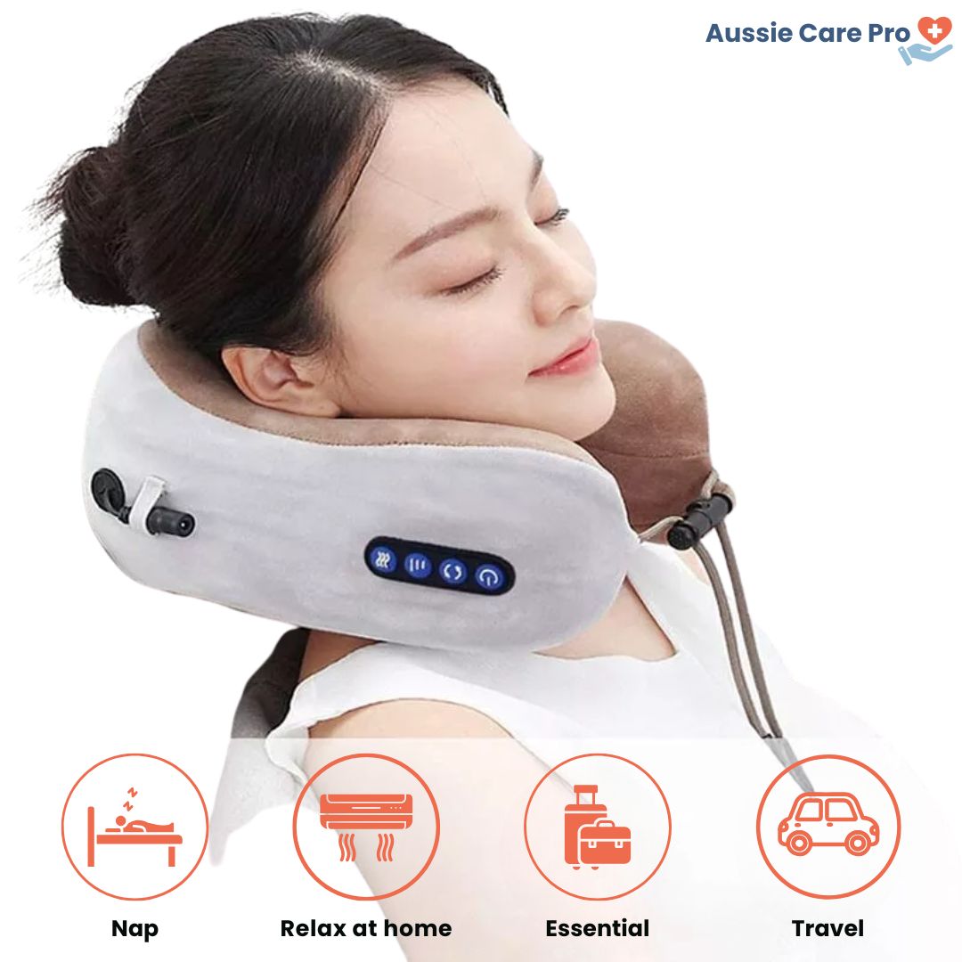 N - Shiatsu Heated Massage Pillow – Deep Kneading Neck & Shoulder Relief | Portable & Rechargeable