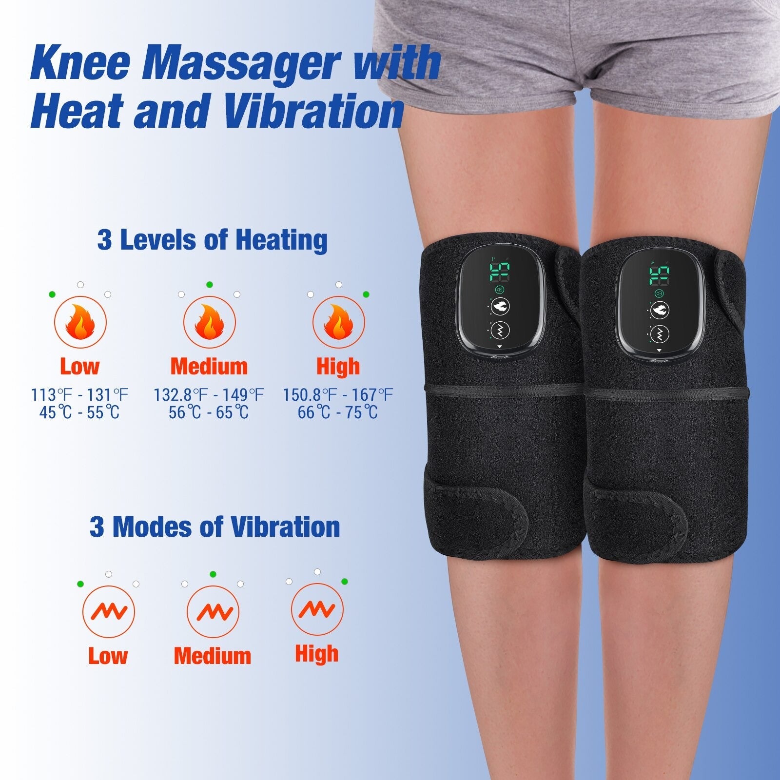 Thermal Knee Massager | Heat & Vibration (3-in-1)