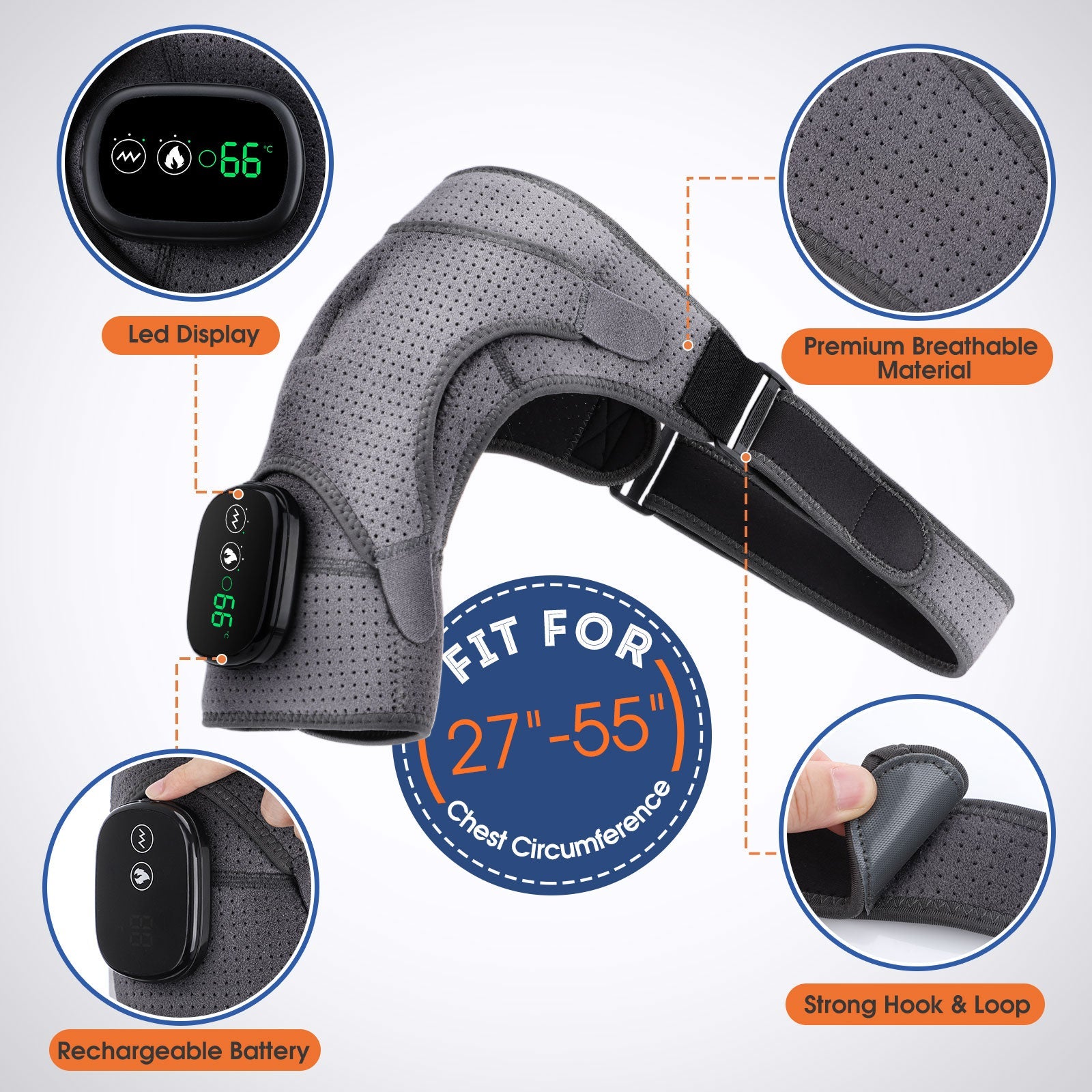 Heating Shoulder Brace | Compression & Vibration