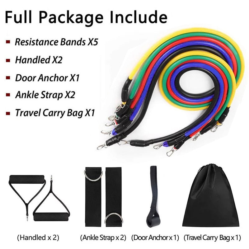 Resistance Bands 11-Piece Set | Stackable Tube Kit