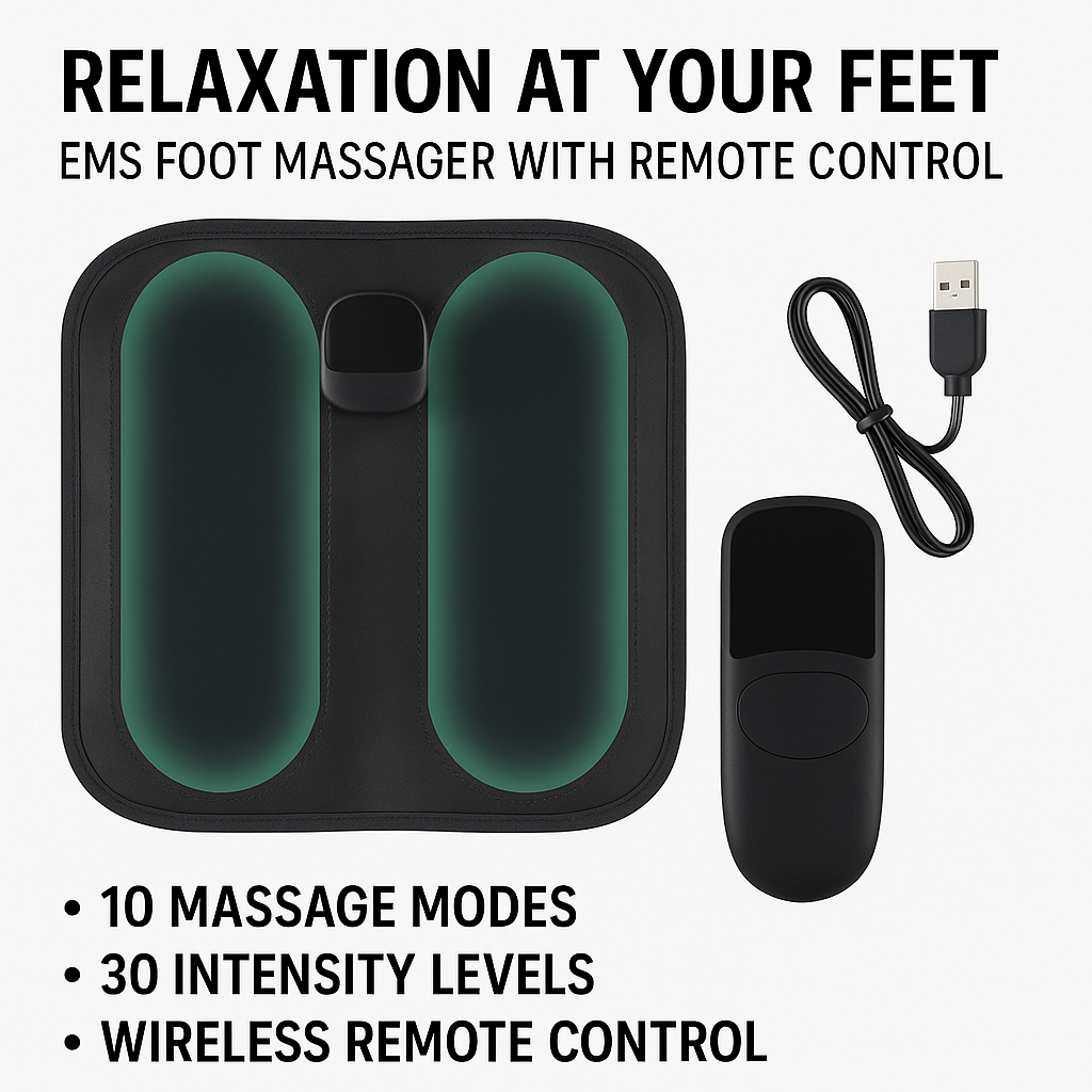 Portable EMS Foot Massager with Remote Control