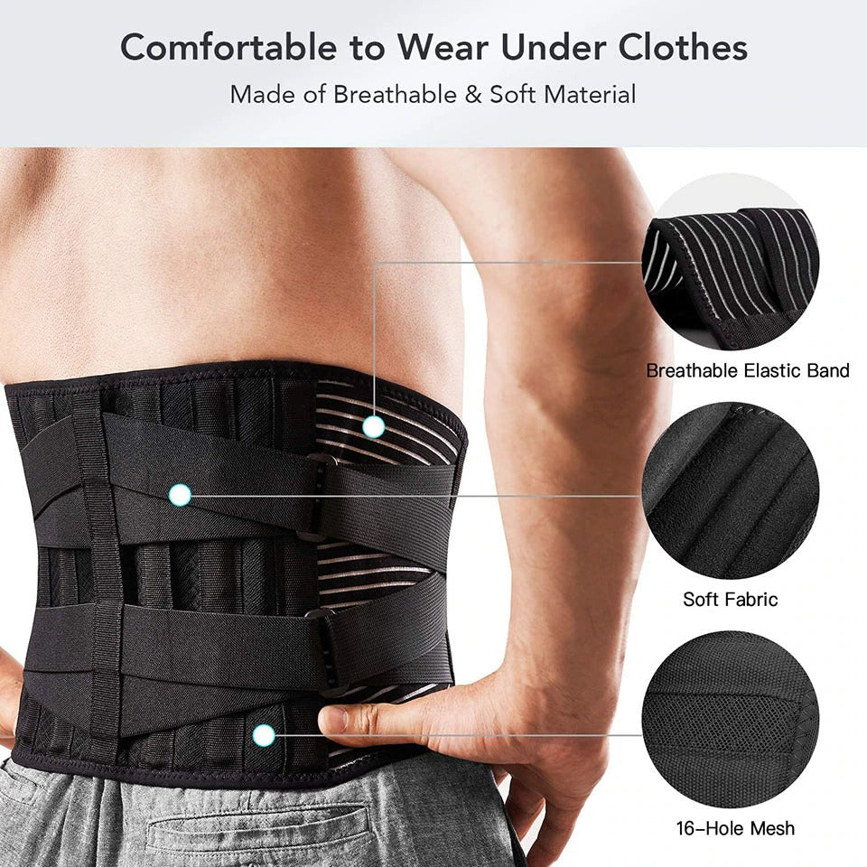 Lower Back Brace | 6 Stay Anti Skid Lumbar Support