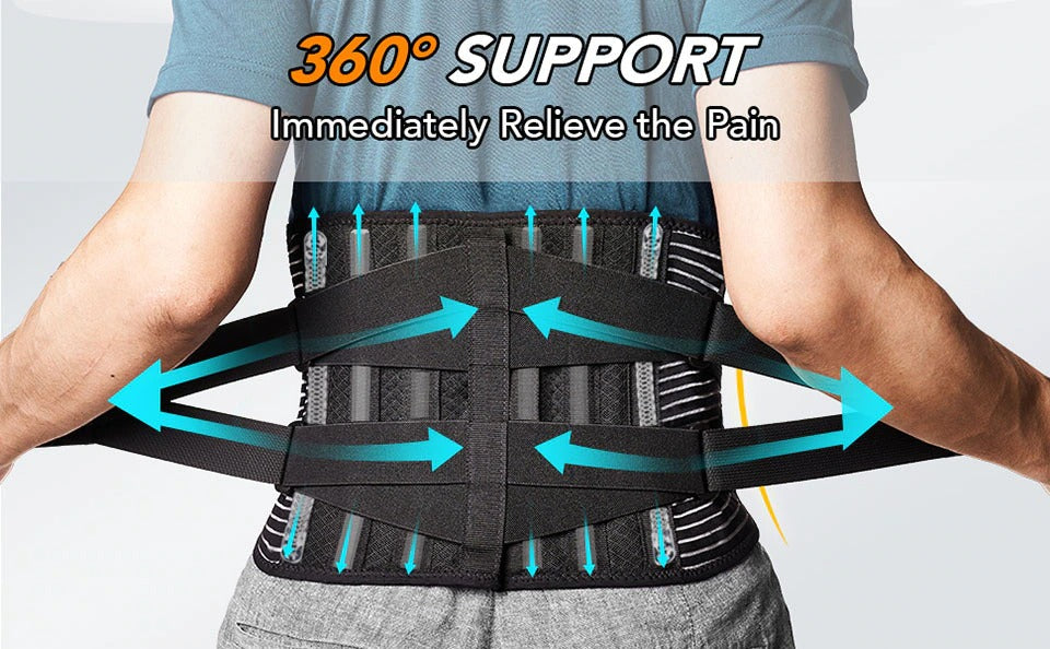 Lower Back Brace | 6 Stay Anti Skid Lumbar Support