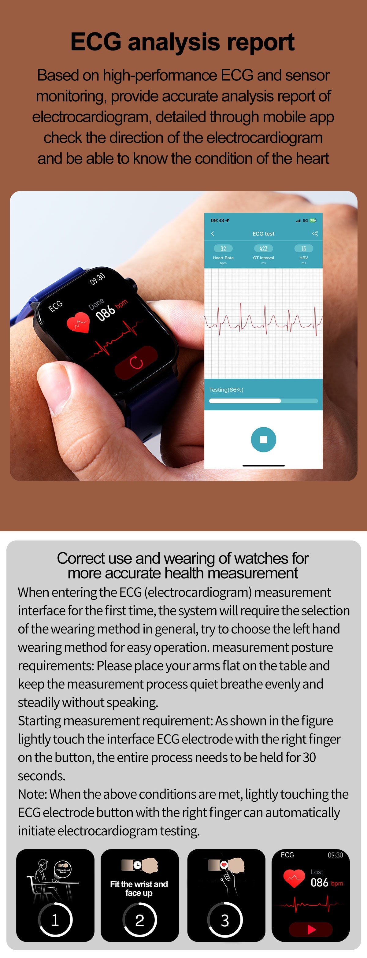 Health & Fitness Smart Watch | ECG & Activity