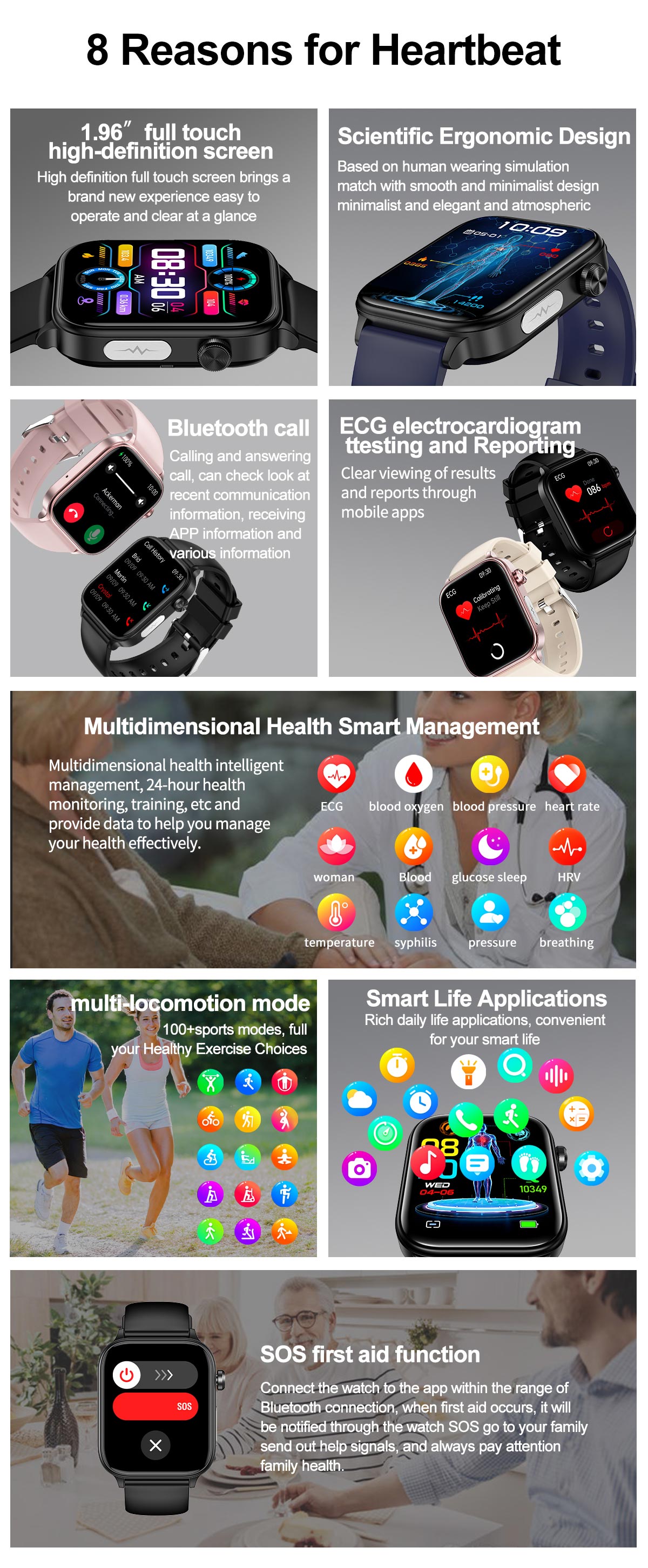 Health & Fitness Smart Watch | ECG & Activity