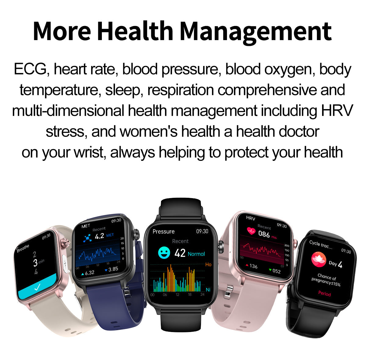 Health & Fitness Smart Watch | ECG & Activity