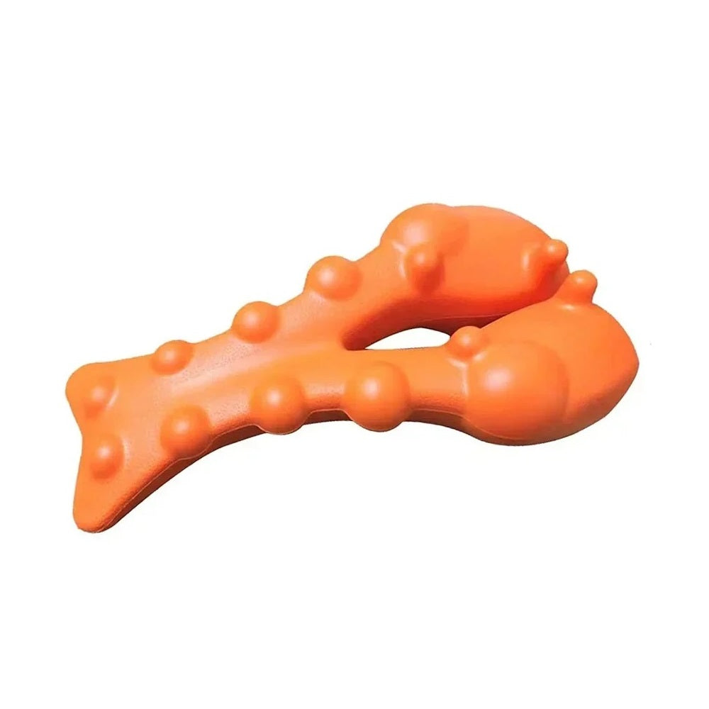 Cervical traction neck stretcher massager in orange with EVA foam design that helps support neck and shoulder comfort.