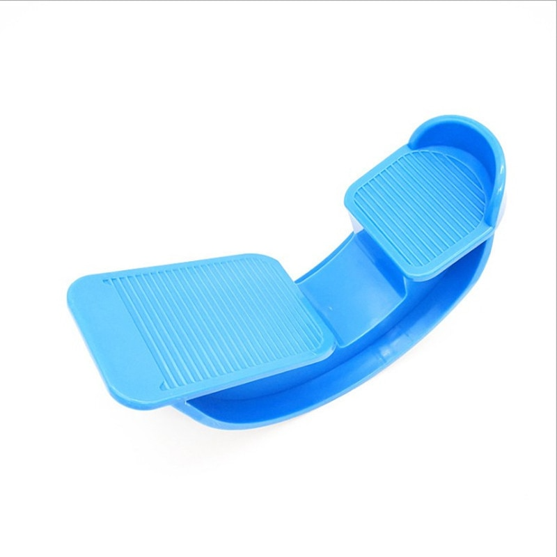 Foot and calf rocker board hero view showing ABS body with non-slip texture, sized 26×12cm for controlled ankle dorsiflexion.