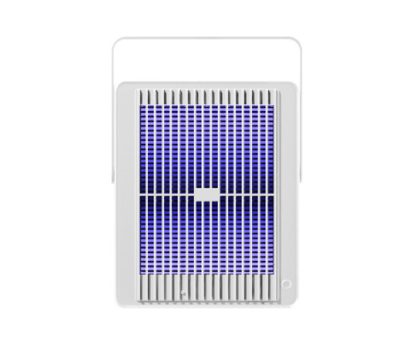 Rechargeable mosquito killer lamp in hero view with 20 UV LEDs at 385nm and a 2500V grid, designed for desktop or wall mounting.