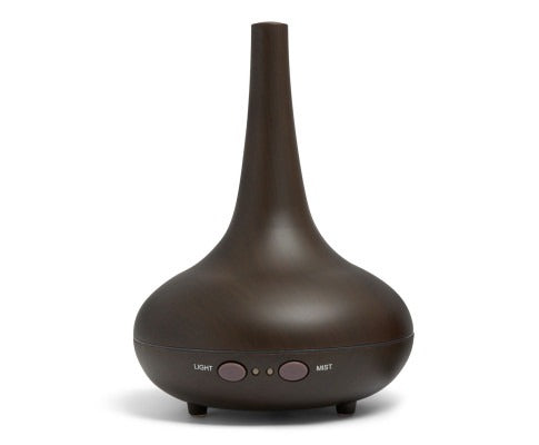 Aussie Revive ultrasonic aromatherapy diffuser and humidifier, 200ml capacity, front view with colour-changing LED lights.
