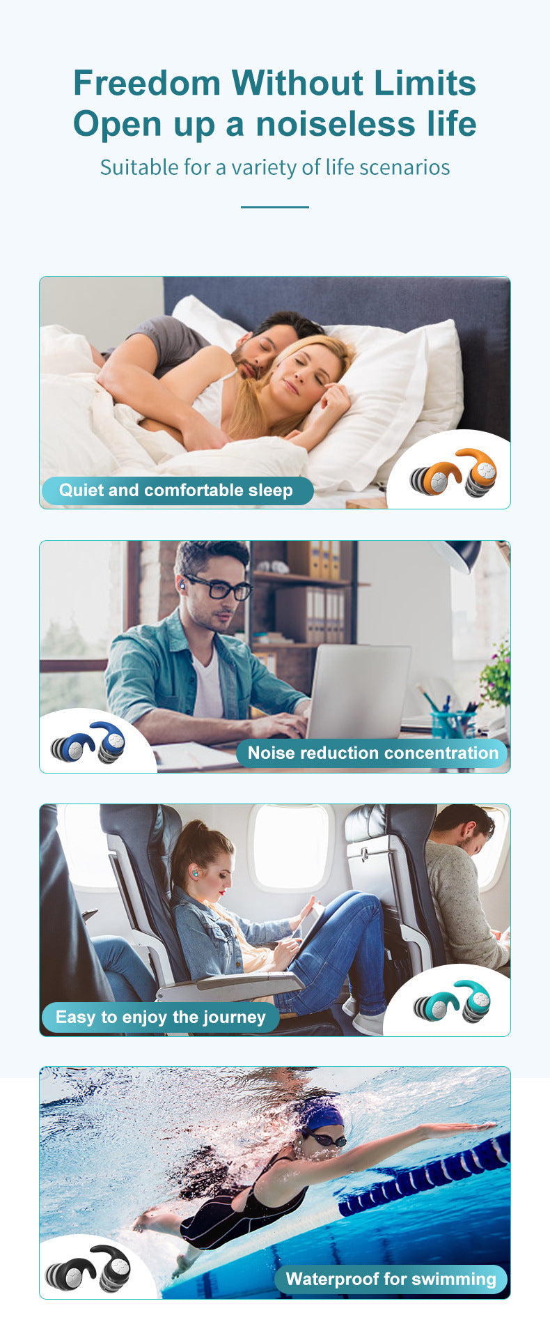Calming Sleep Noise Cancelling Earplugs | Soft Comfort