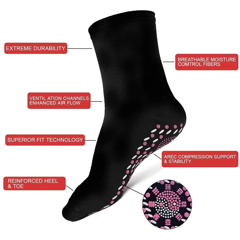 Self-Heating Socks | Thermal Tourmaline Feet