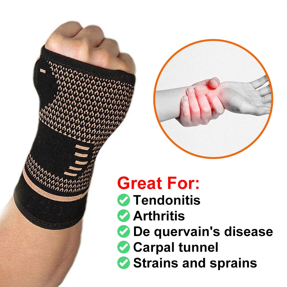 Copper Wrist Compression Sleeve | Wrist Support