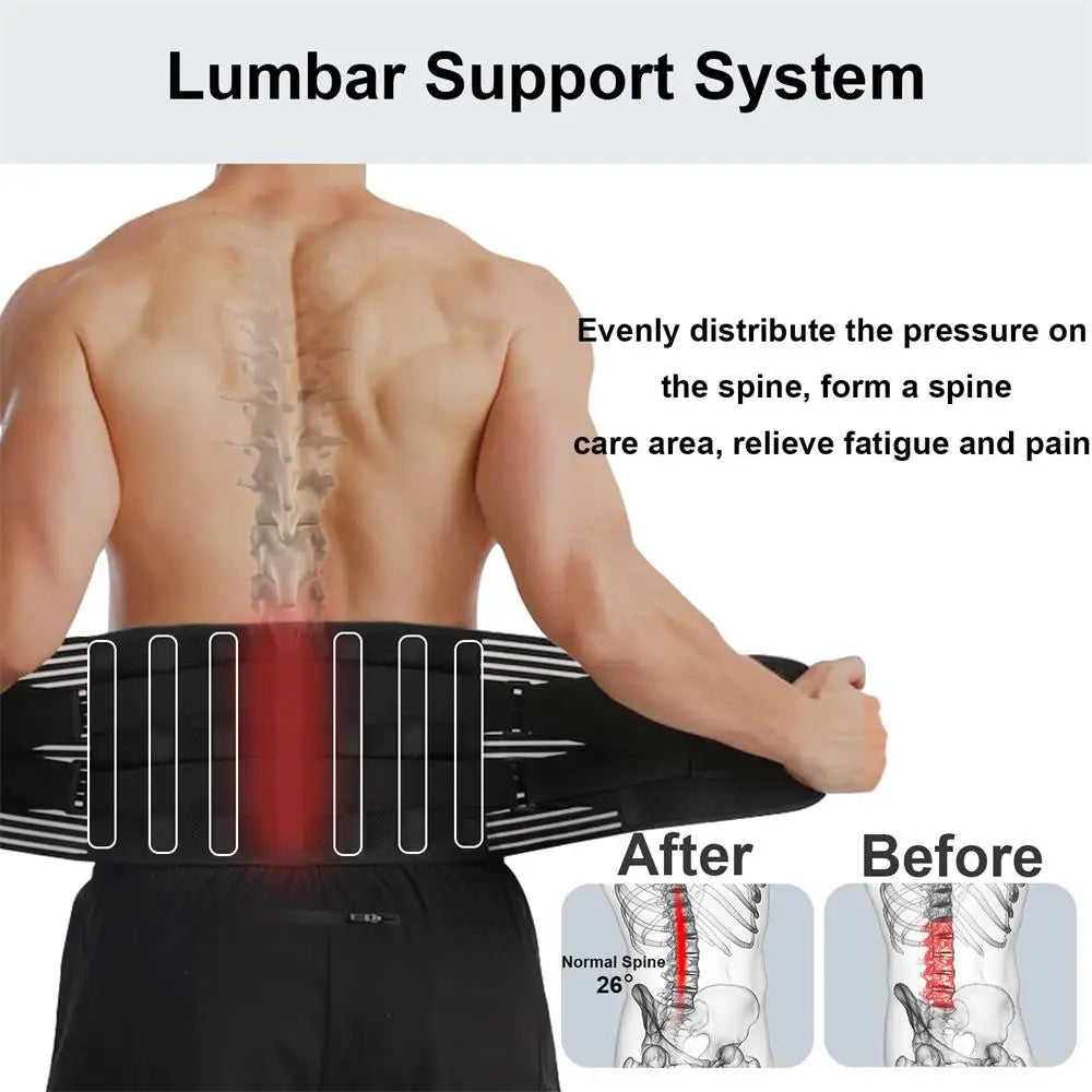 Lower Back Brace | 6 Stay Anti Skid Lumbar Support