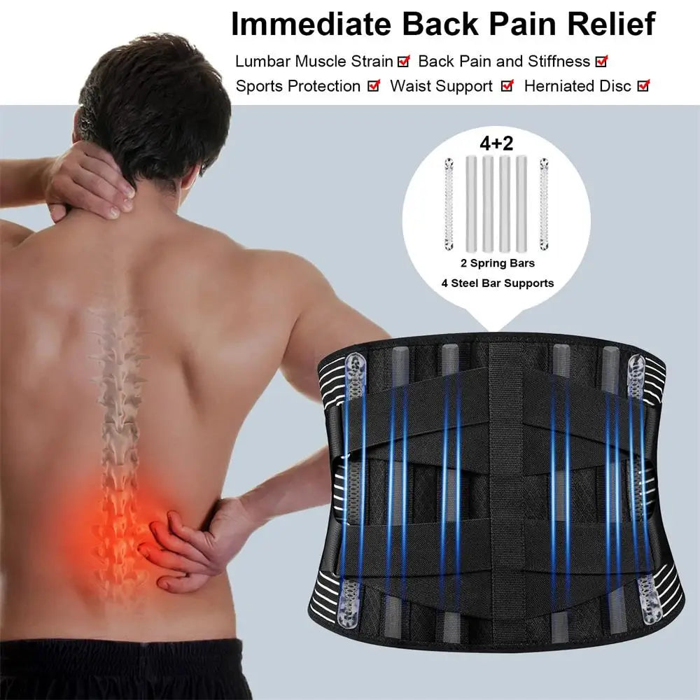 Lower Back Brace | 6 Stay Anti Skid Lumbar Support