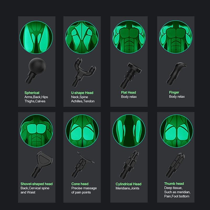Mini Massage Gun | 8 Heads for Full-Body Use