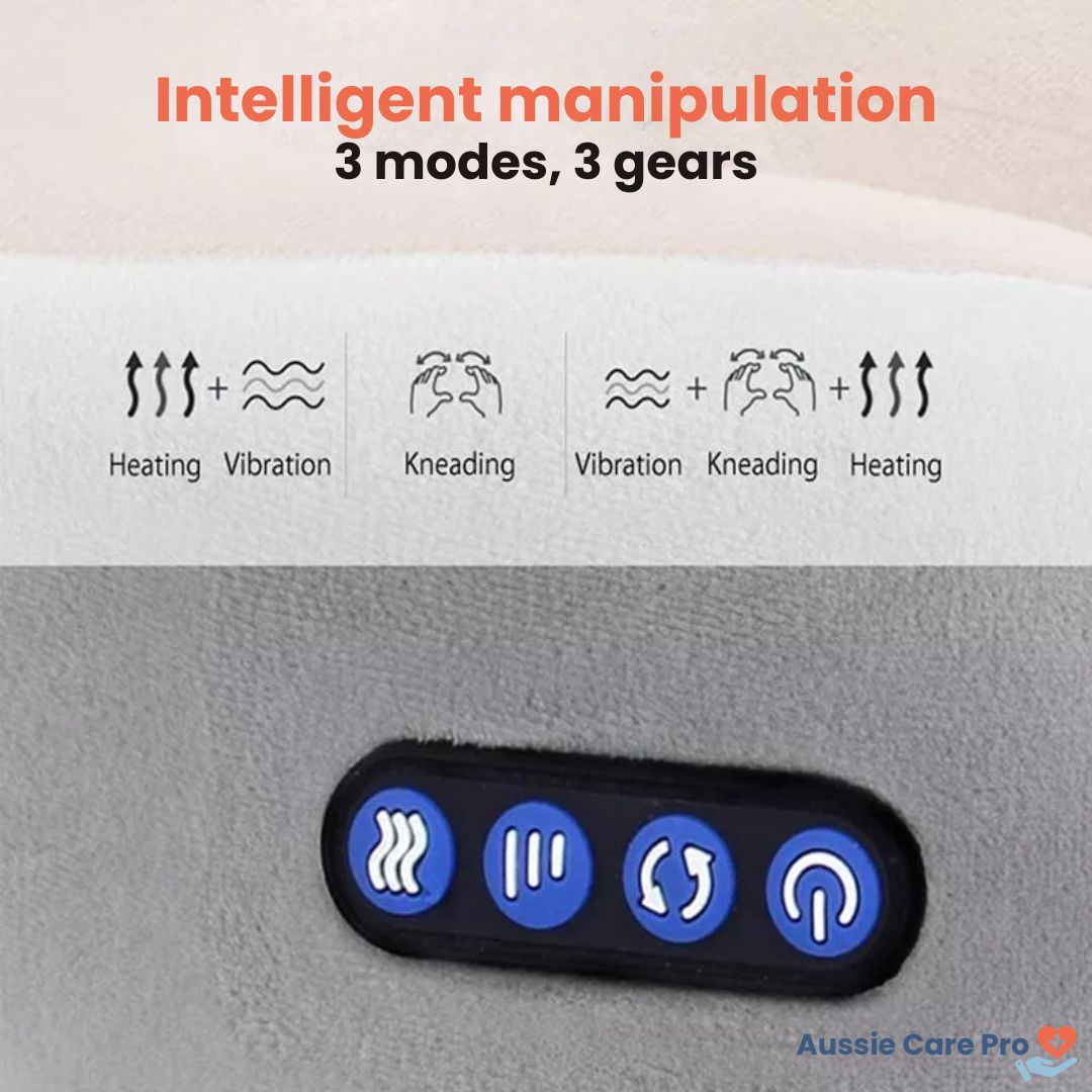 N - Shiatsu Heated Massage Pillow – Deep Kneading Neck & Shoulder Relief | Portable & Rechargeable