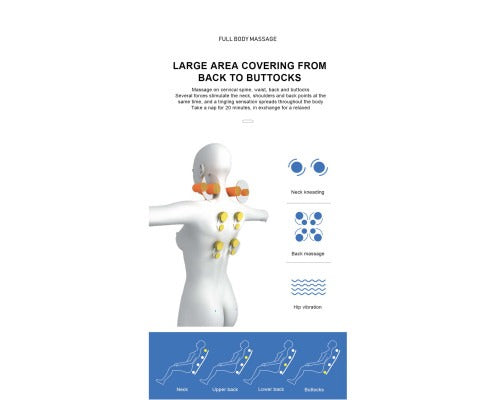 Shiatsu Chair Seat Massager | Kneading Heat Cushion