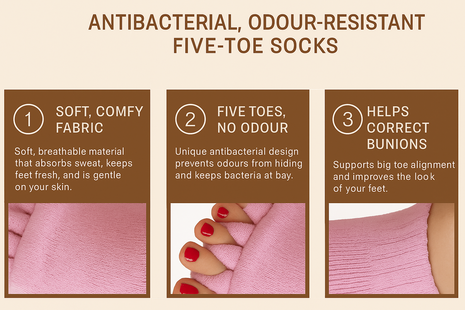 Toe Separator Socks | Cotton Blend Alignment