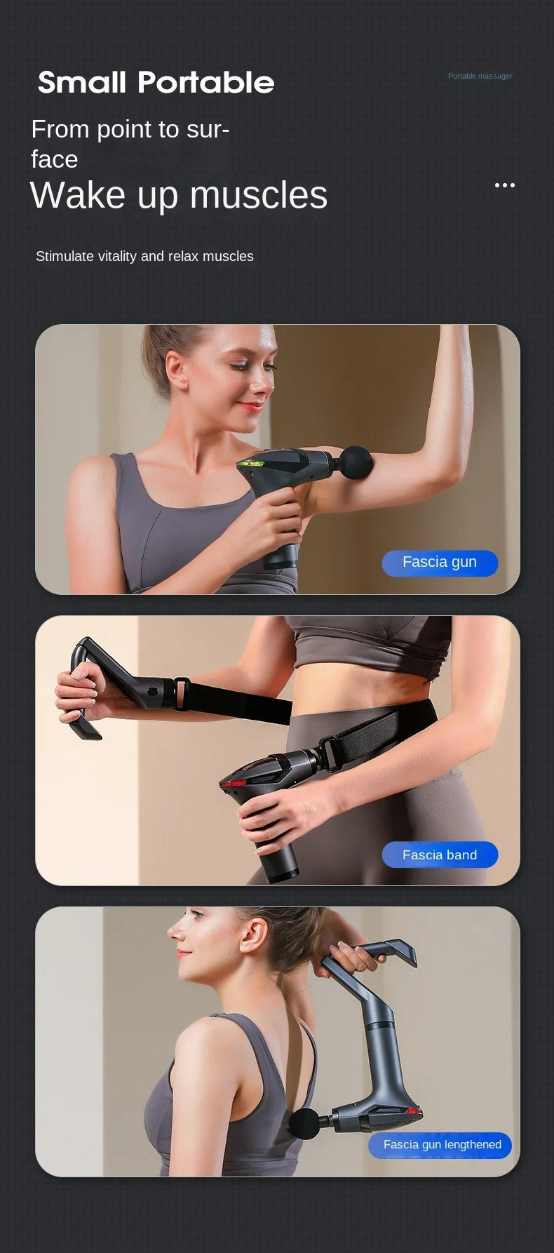 Long Handle Fascia Massage Gun | 12-Speed Relief