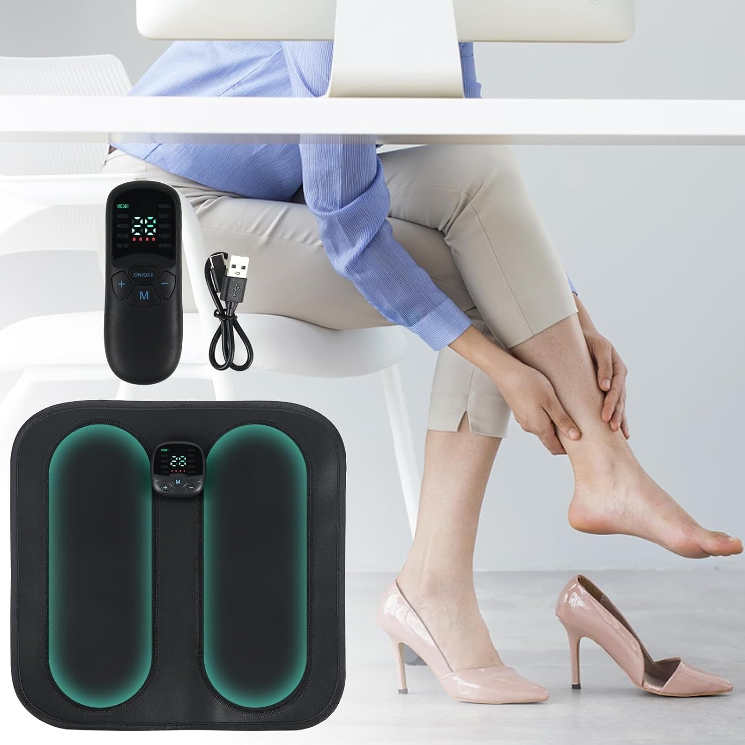 Portable EMS Foot Massager with Remote Control