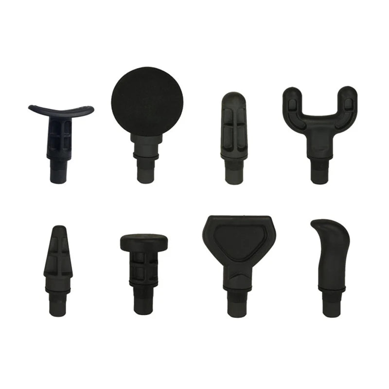 Set of black plastic tools on a white background