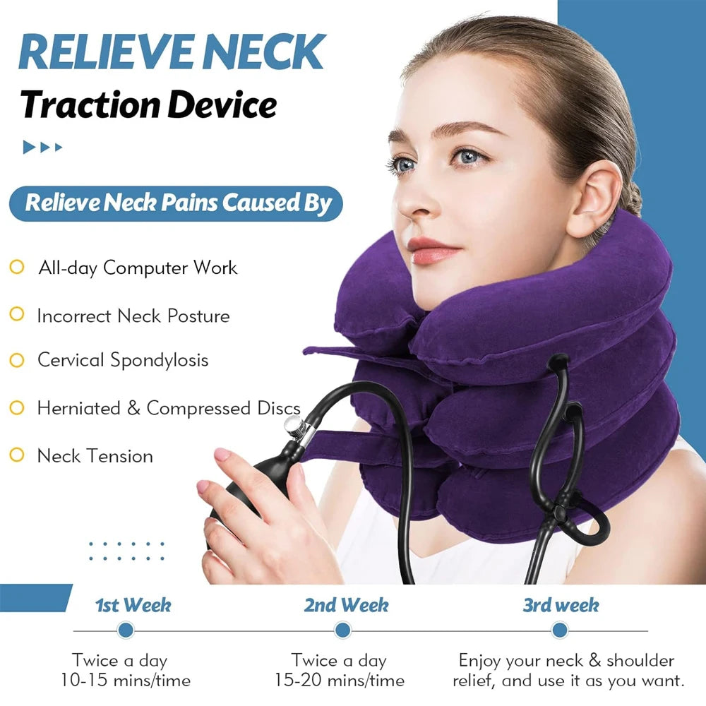 Inflatable Neck Traction Collar | Adjustable Support