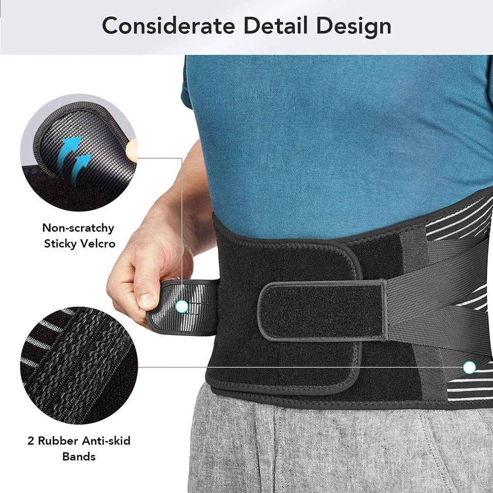 Lower Back Brace | 6 Stay Anti Skid Lumbar Support
