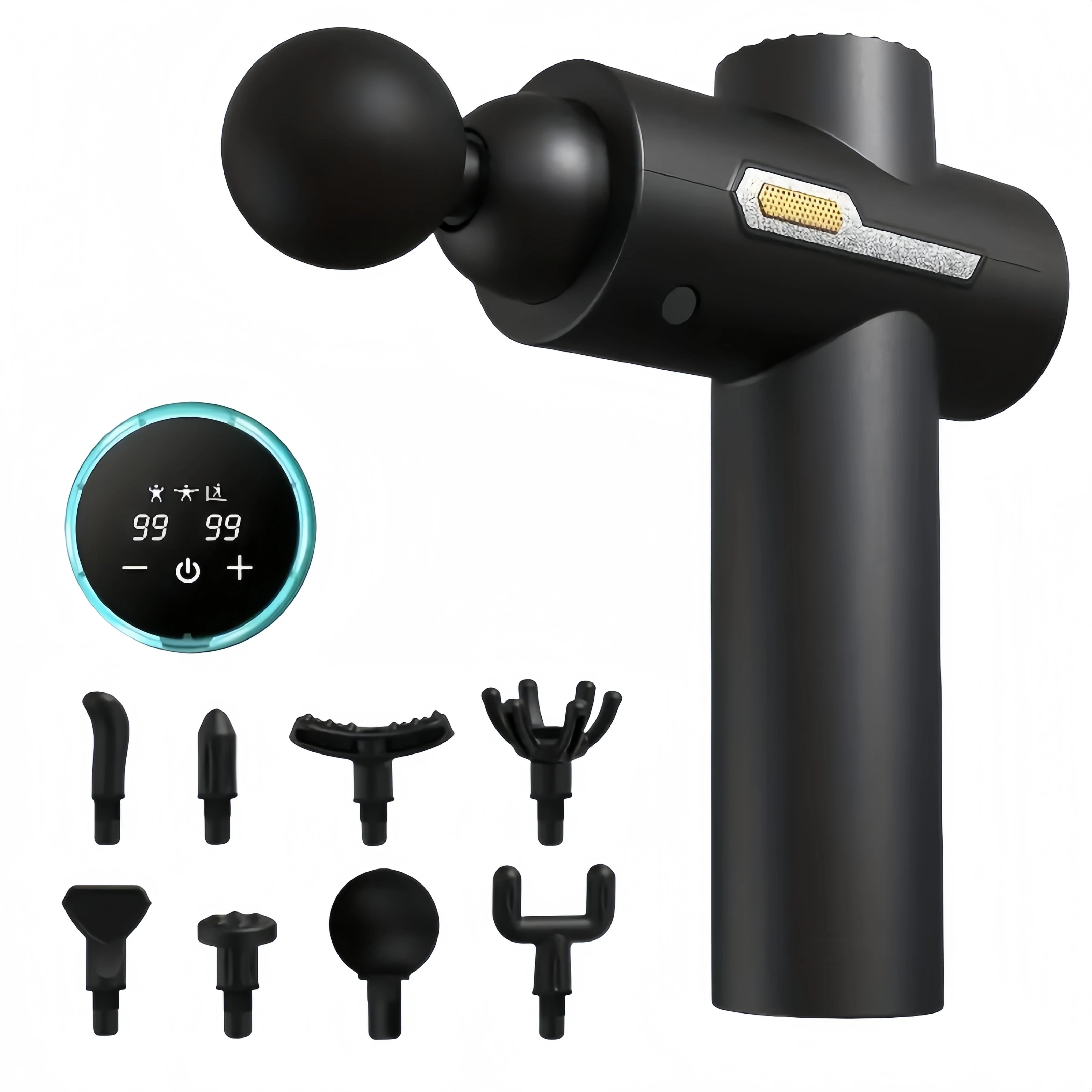 N - REPLACE YOSYO by STORE NAME - Massage Gun, Deep Tissue Massage Gun for Pain Relief, with 8 Massage Heads and 6 Speeds