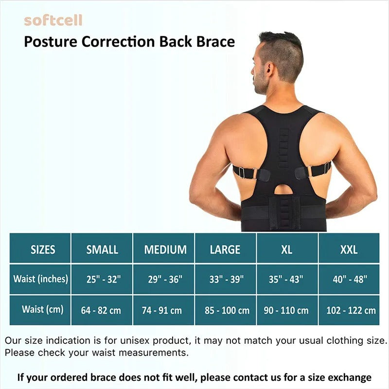 Magnetic posture corrector for back & shoulders