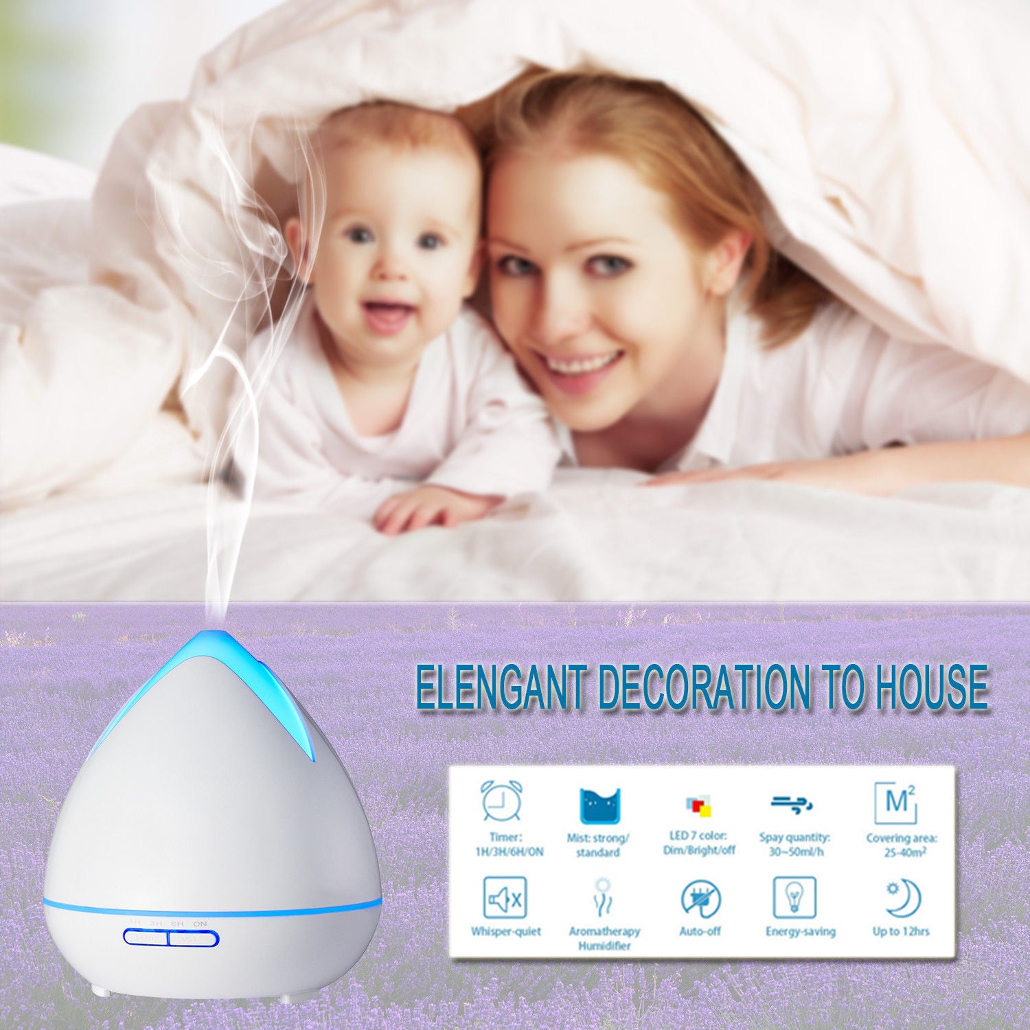 Cool Mist Ultrasonic Diffuser | 400ml Aroma Diffuser
