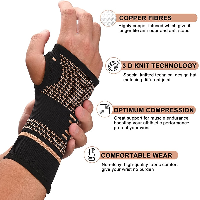 Copper Wrist Compression Sleeve | Wrist Support