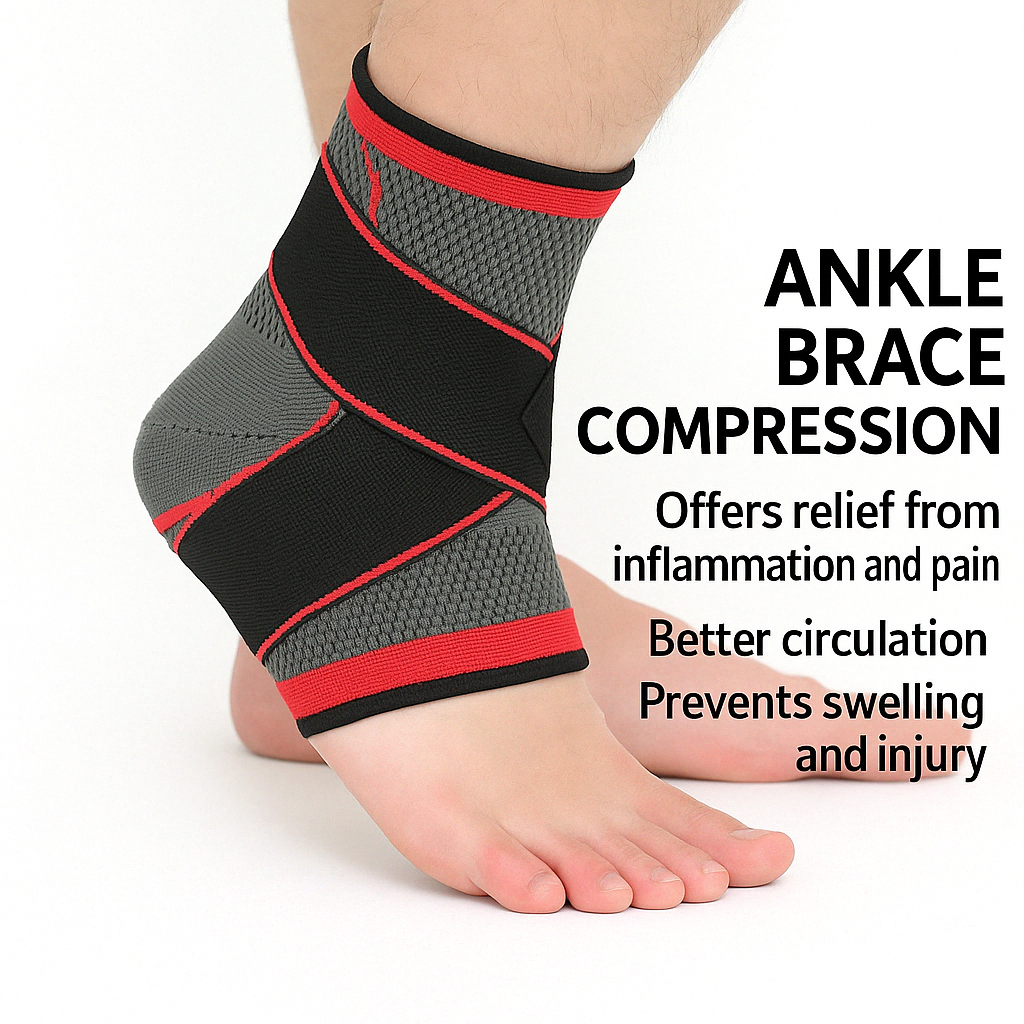 Ankle Brace Compression Support for Swelling & Pain Relief