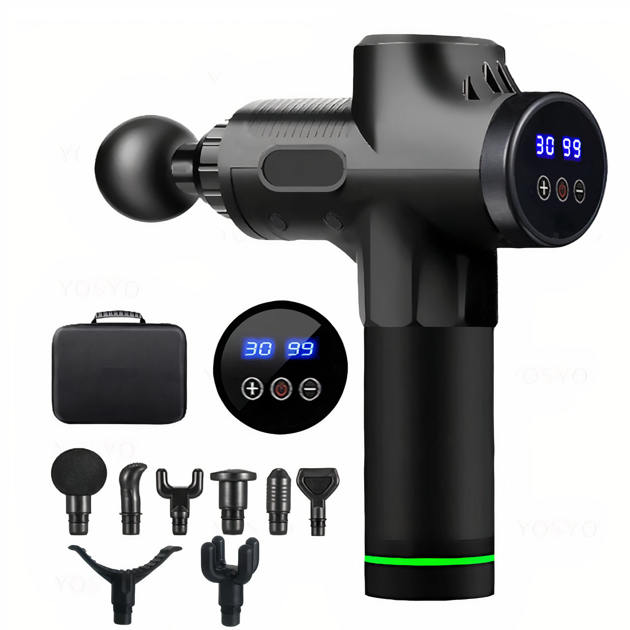 N - Professional Massage Gun - 30 Speeds/8 Heads - Touch Screen