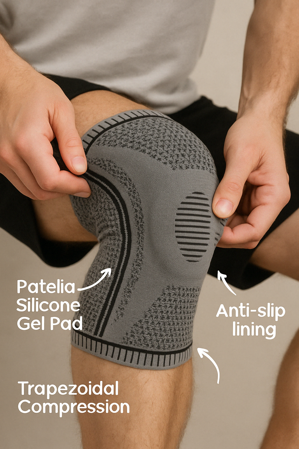 Silicone Knee Compression Brace | Patella Support