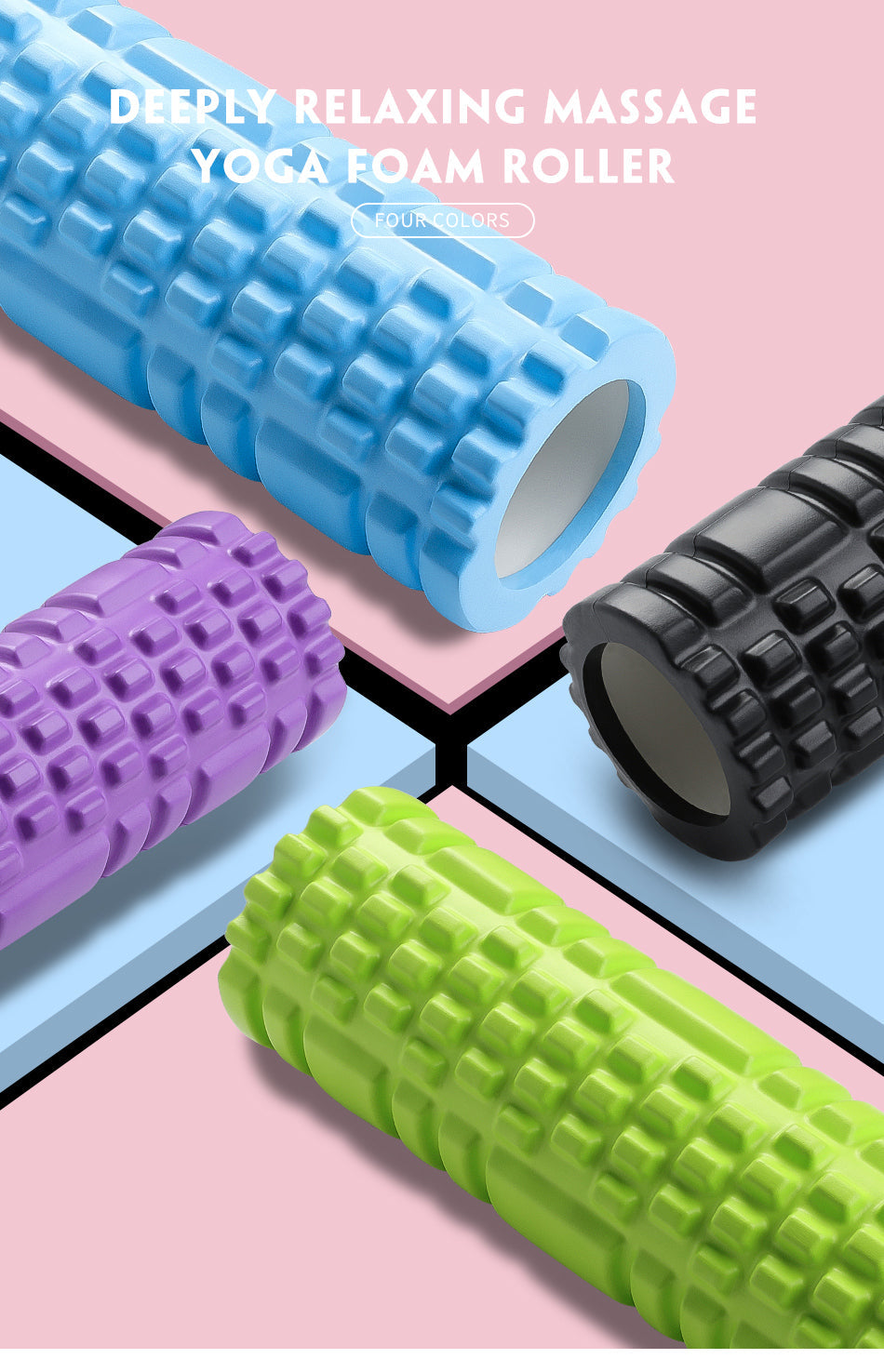 Yoga Foam Roller | 3D Textured, Full-Body Mobility